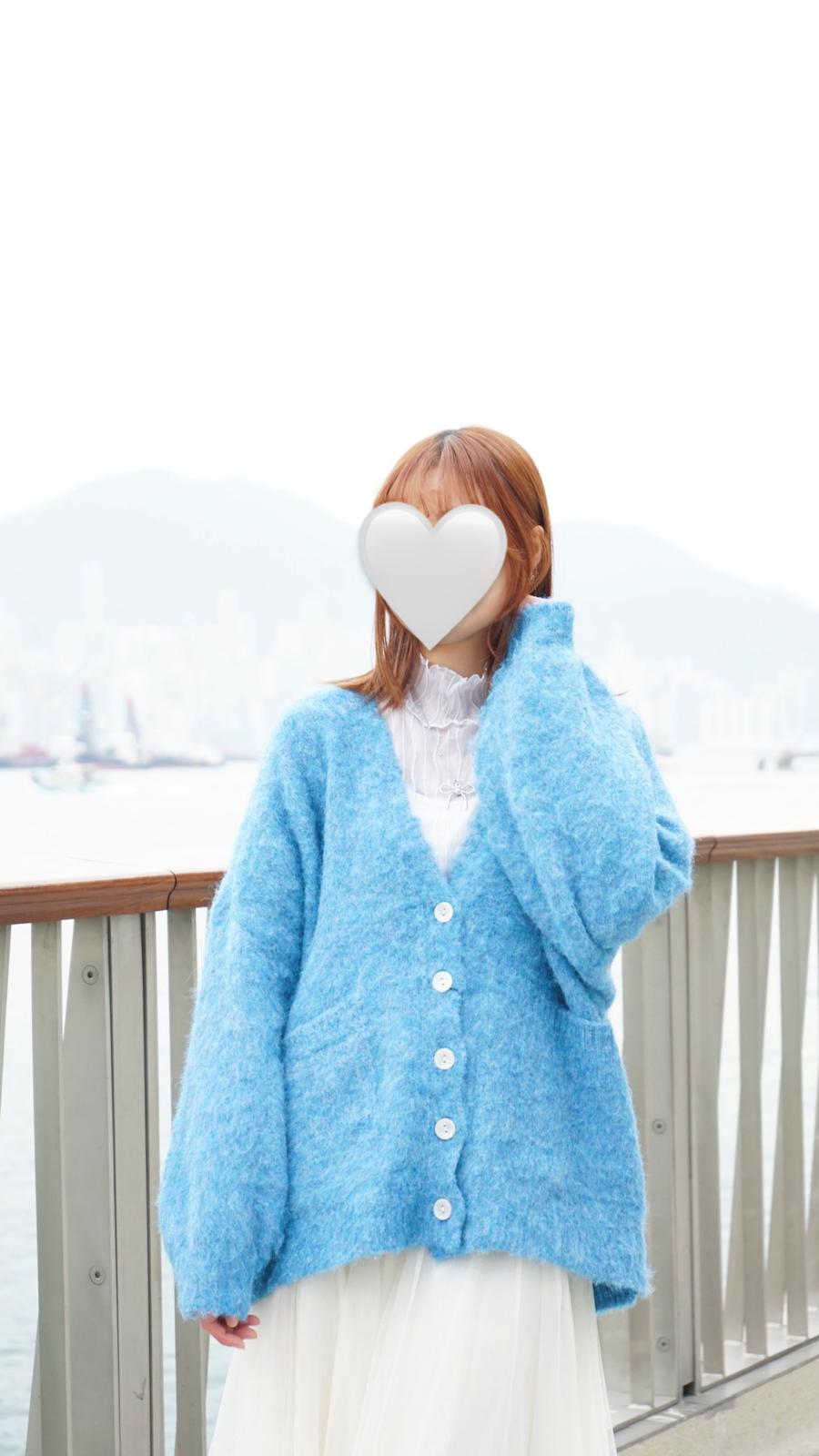 毛絨絨泡泡袖冷衫
