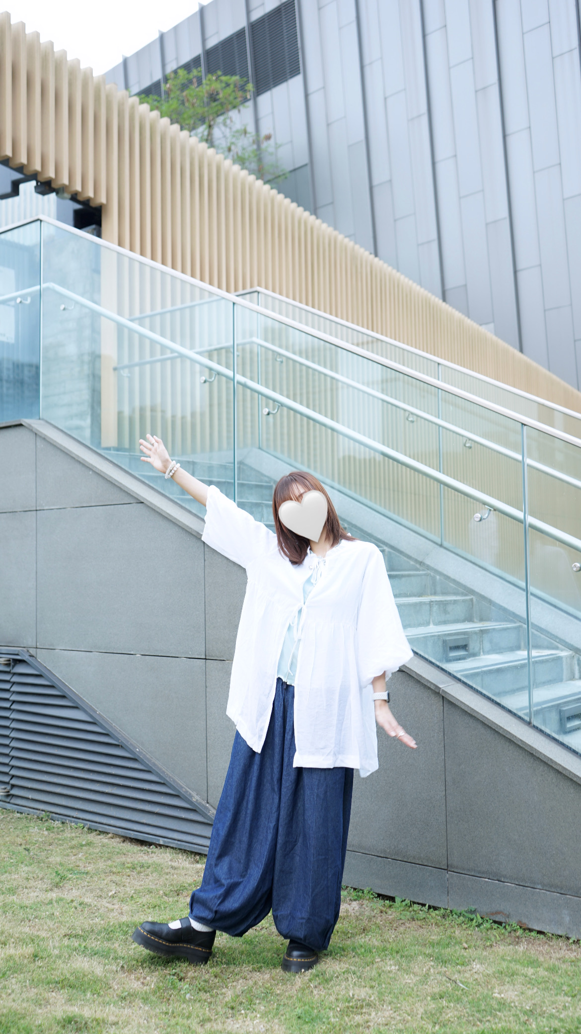 遮手臂～泡泡袖雙綁結Outer