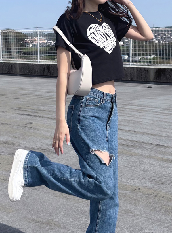 IMG_9402 文字心心Crop tee