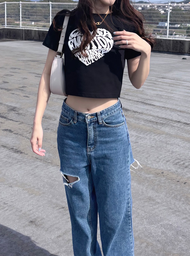 IMG_9403 文字心心Crop tee