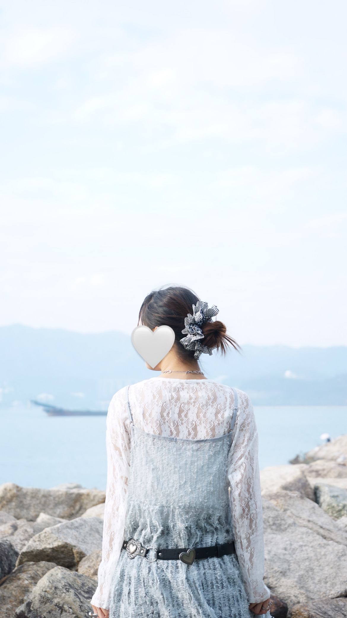 羽毛暗格紋吊帶背心