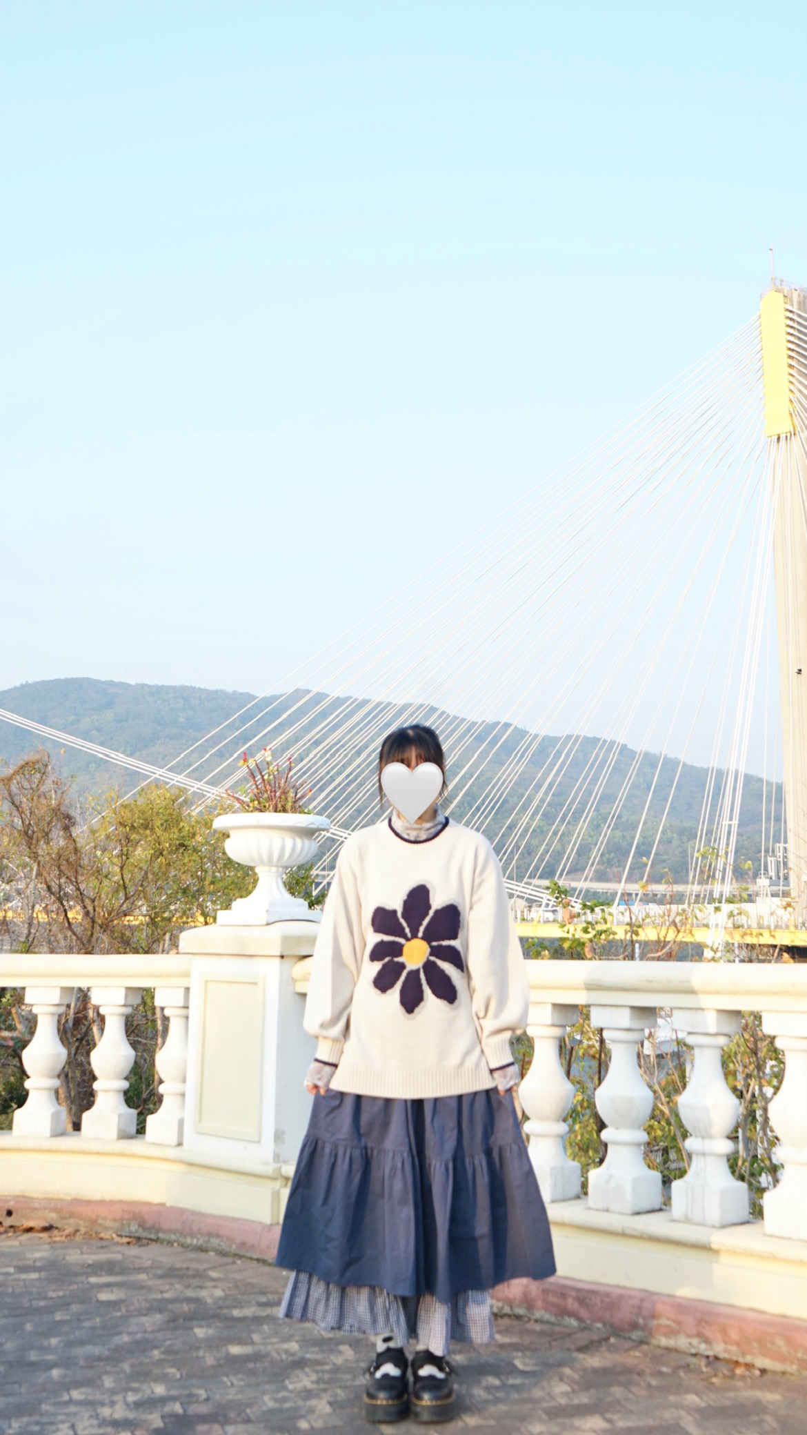 靚格紋layer兩層傘裙