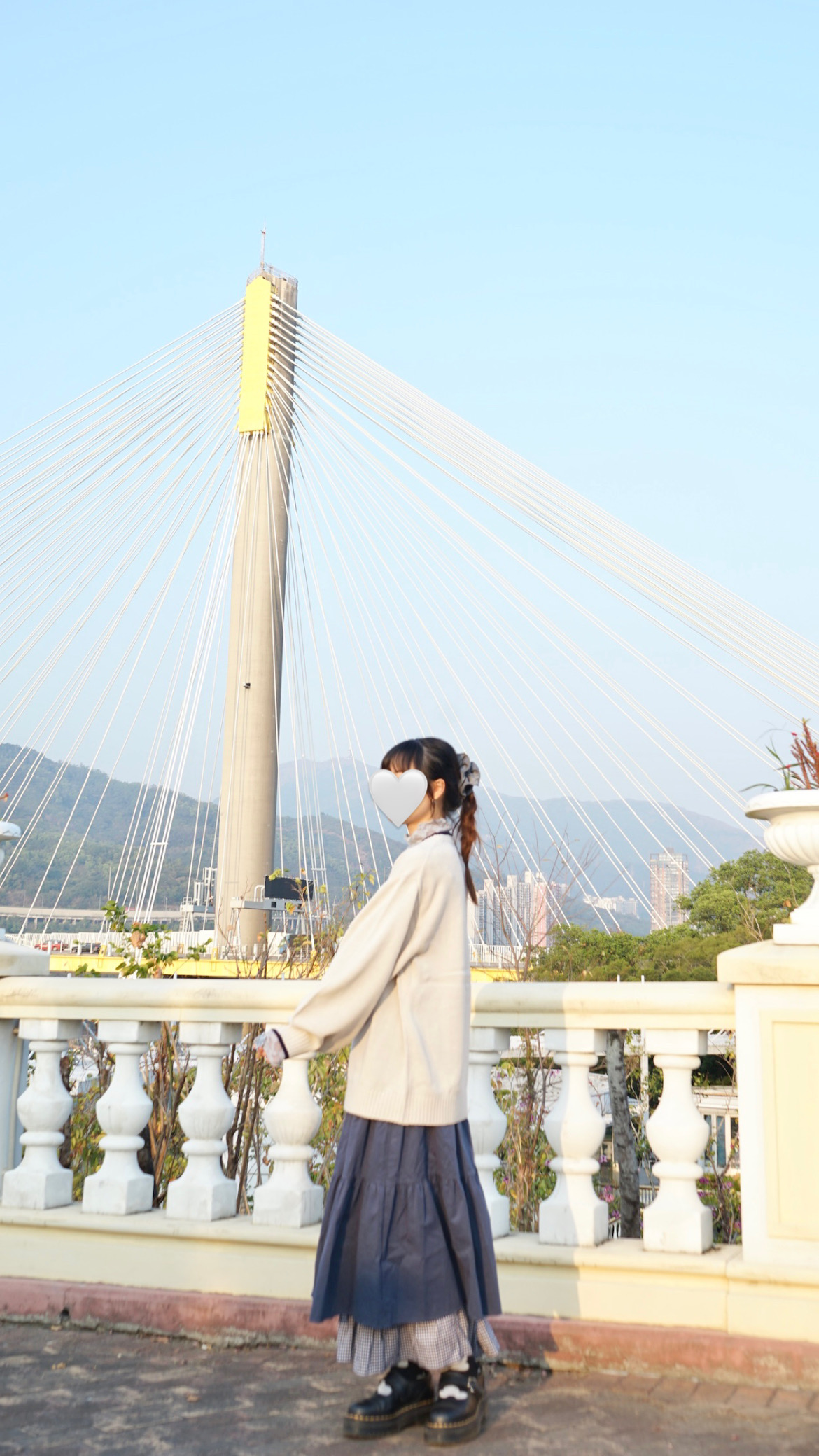 靚格紋layer兩層傘裙