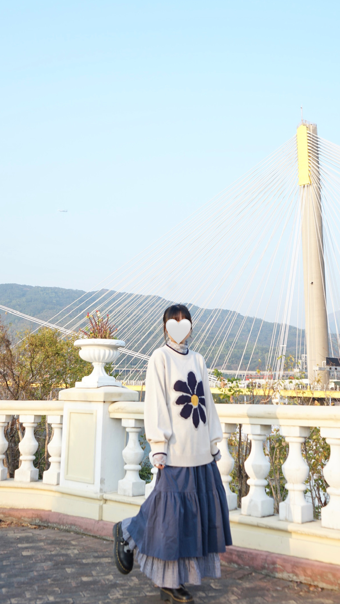 靚格紋layer兩層傘裙