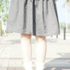 波點ruffle lace邊綁帶中長裙