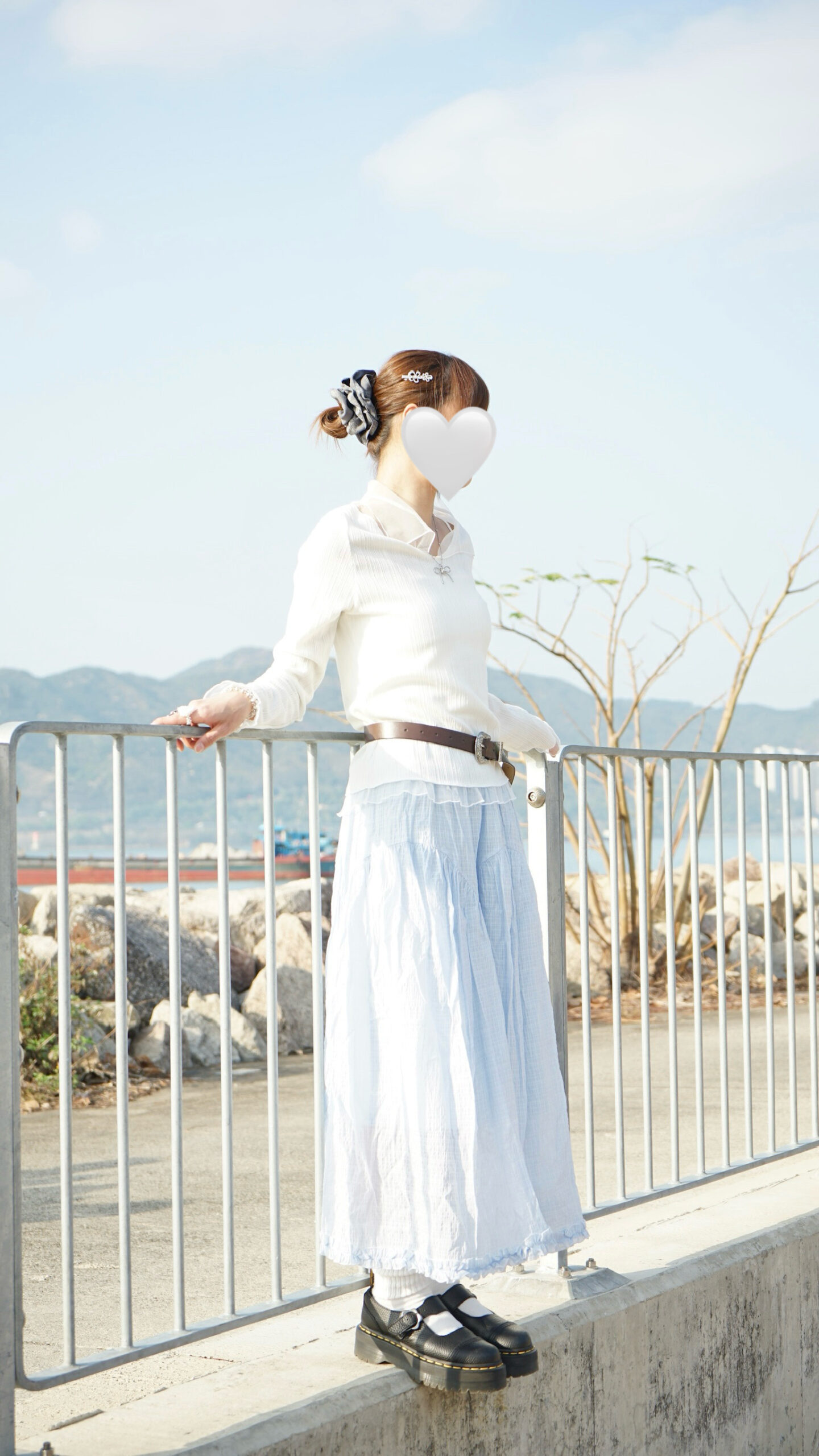 高質暗格紋傘形長裙