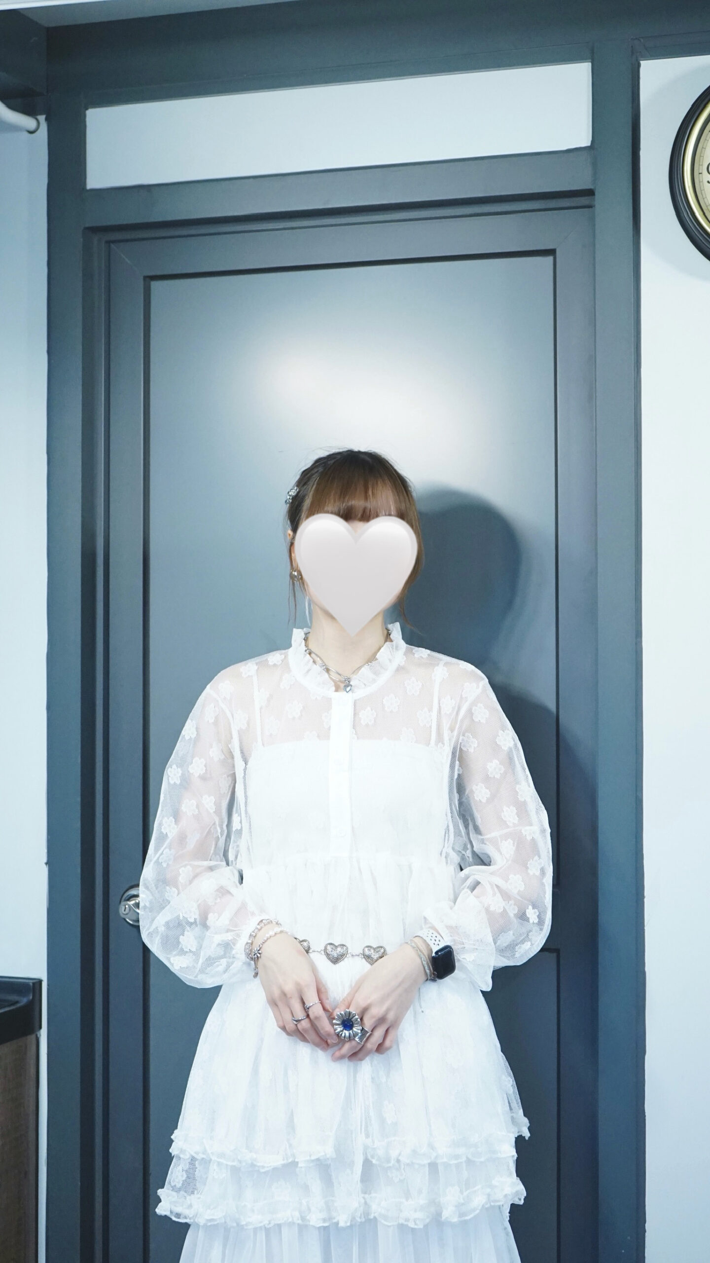 可愛小花花透薄傘形上衣