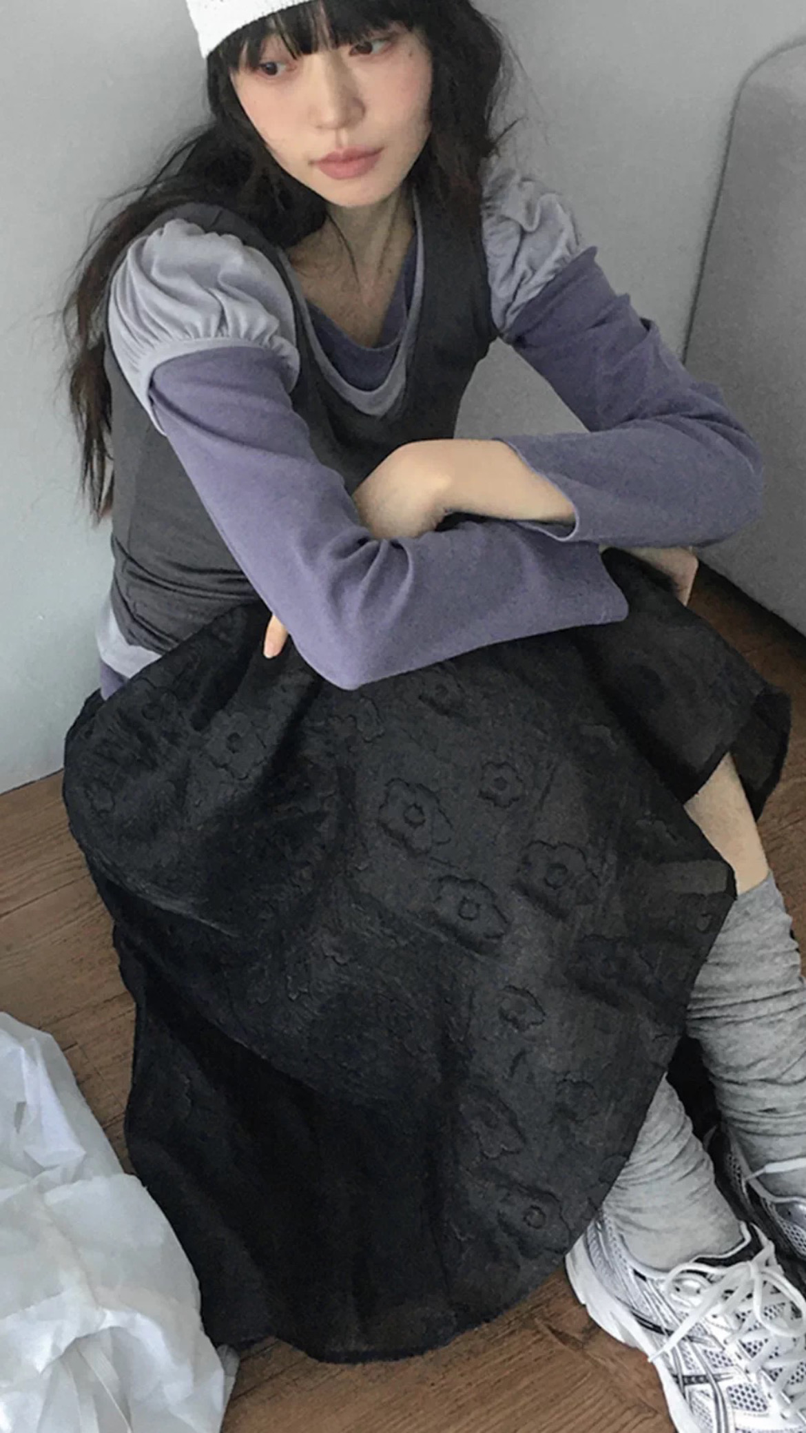 日系感精緻花花飄逸長裙
