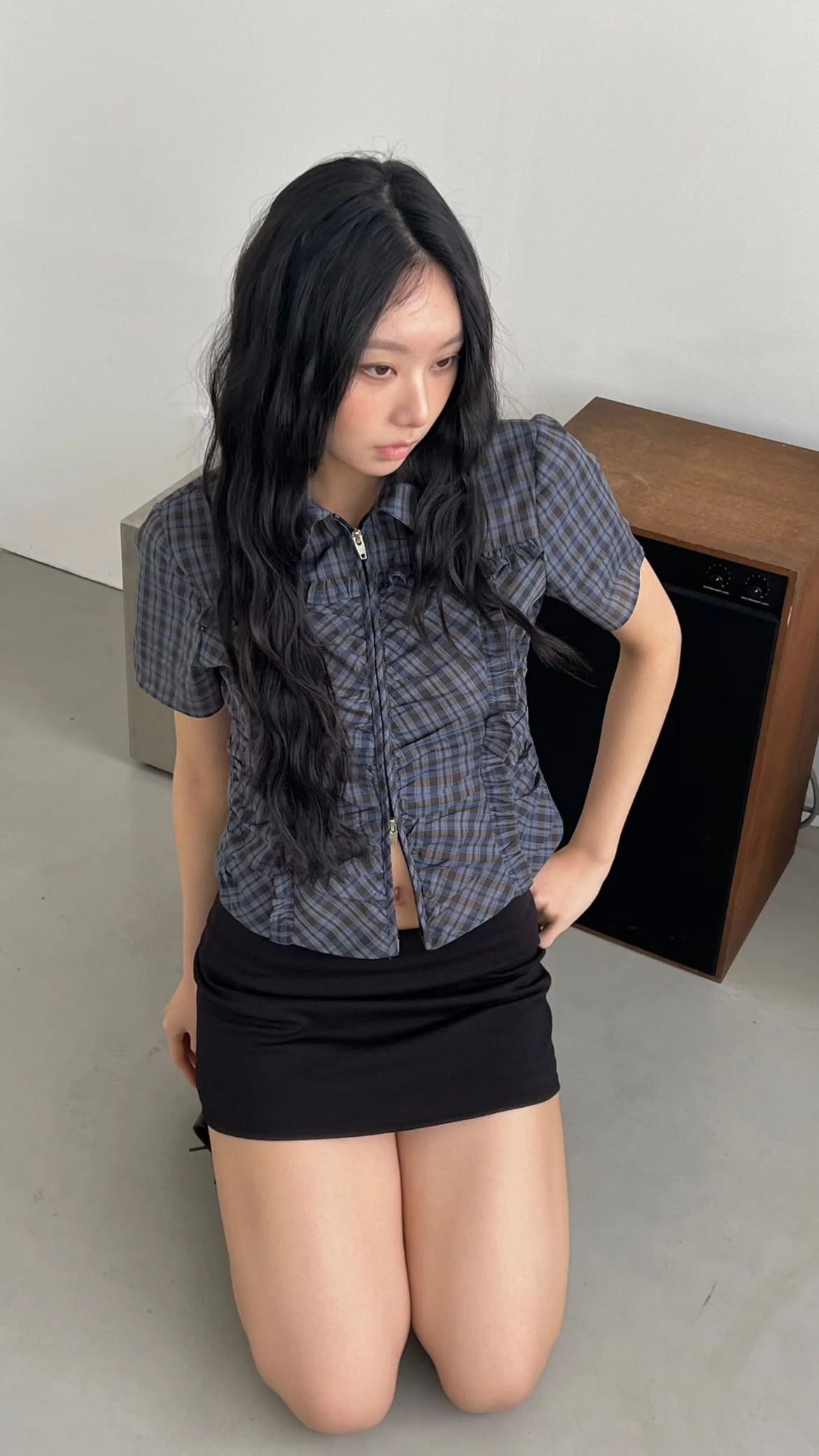 夏天必入！輕薄雙拉鍊皺雛上衣