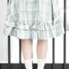 超特別拼色格紋粉彩中長裙